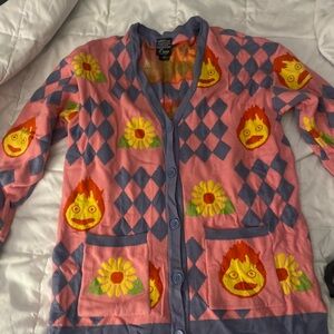 Studio Ghibli Howl's Moving Castle Howl's Diamonds & Calcifer Cardigan (Medium)